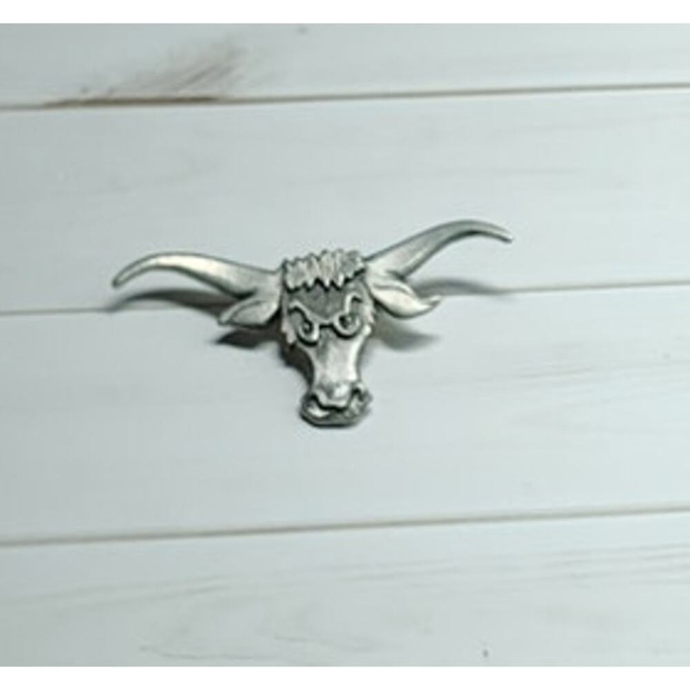 Metzke Angry Texas Longhorn Steer Pin Rodeo Ranch Country Collectible Gift